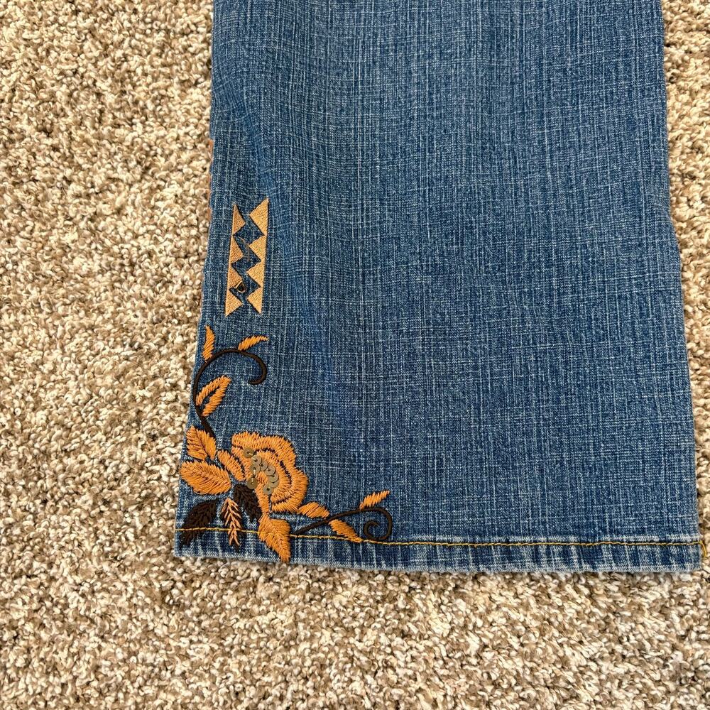 Y2K Coldwater Creek Embroidered Floral Bootcut Jeans Boho Western Denim 12 - Picture 5 of 11
